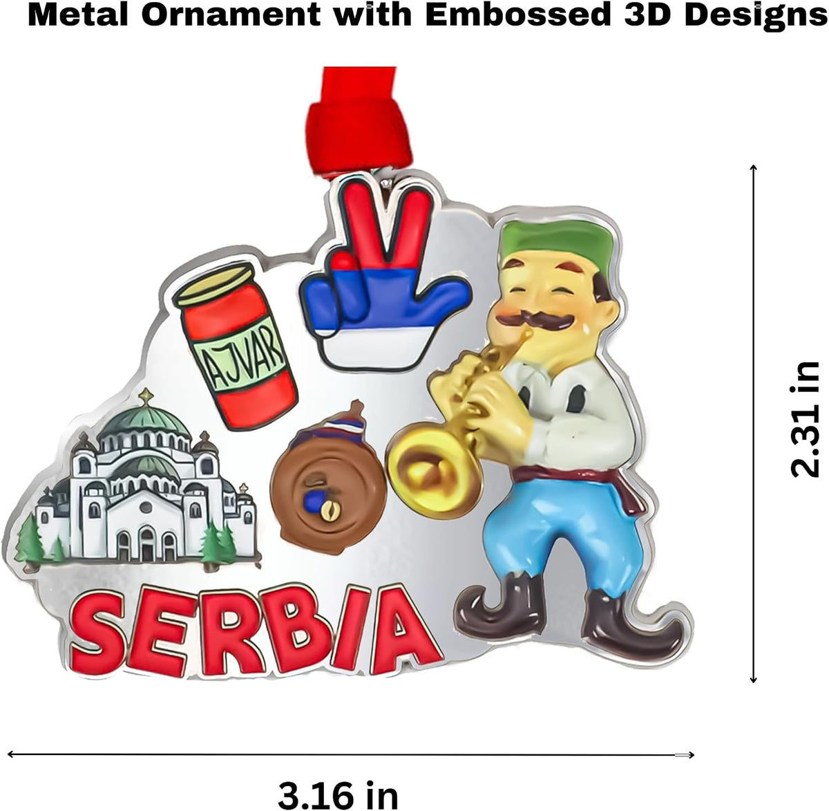 Serbia Christmas Ornament
