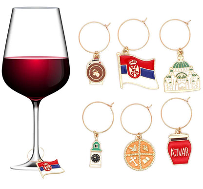 Serbian Wine Charms on a white surface.