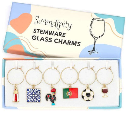 Colorful set of Portugal Wine Charms in the brand's box.