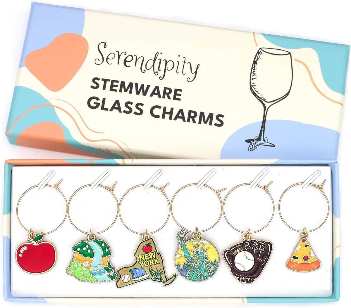 New York Wine Charms in the Serendipity gift box