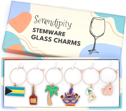 Bahamas Wine Charms in the Serendipity gift box