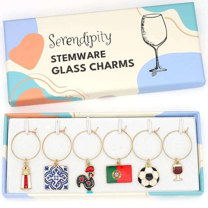 Colorful set of Portugal Wine Charms in the brand's box.