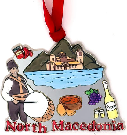 North Macedonia Christmas Ornament
