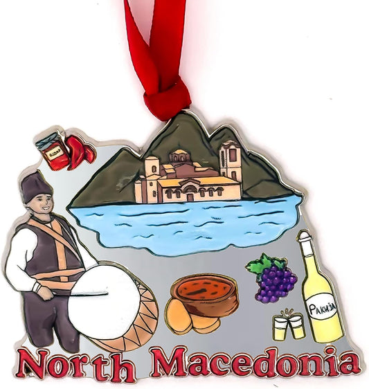 North Macedonia Christmas Ornament